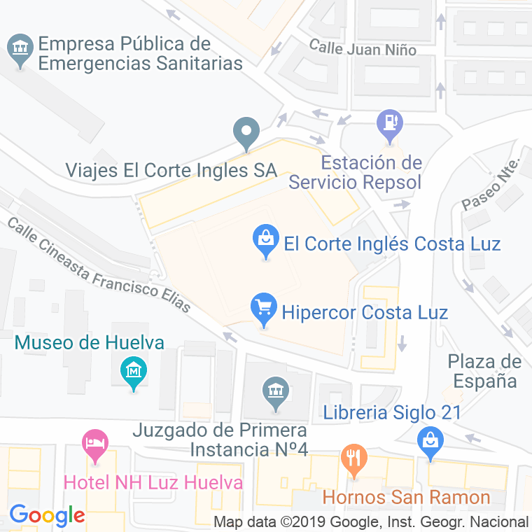 Código Postal calle Alcalde Federico Molina, avenida (Impares Del 1 Al 0) en Huelva