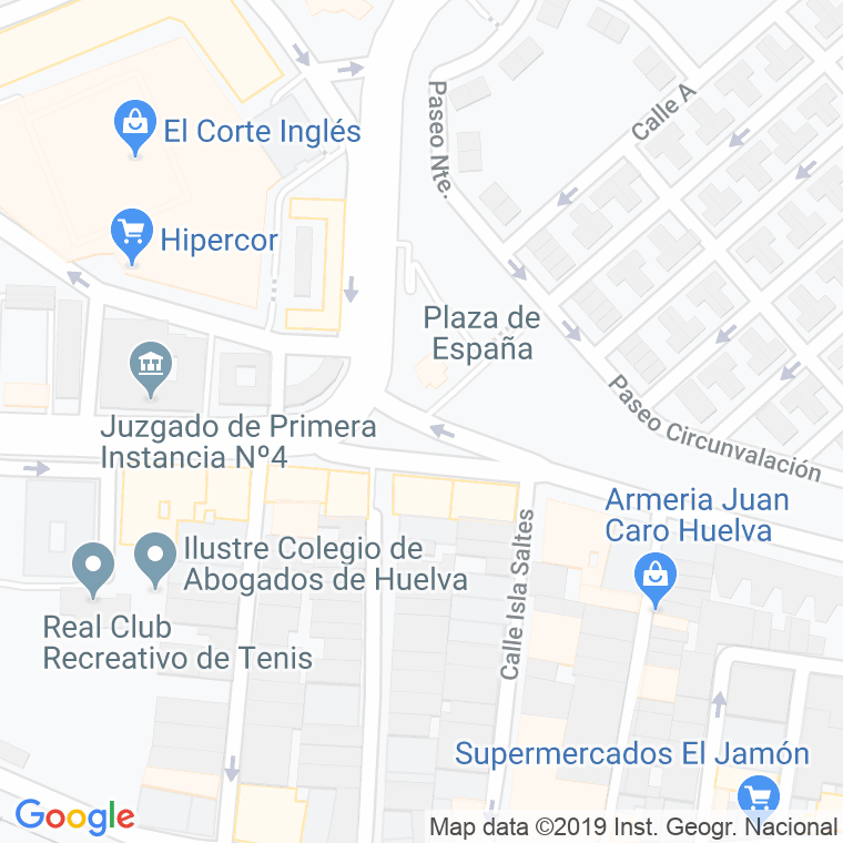 Código Postal calle España, plaza en Huelva