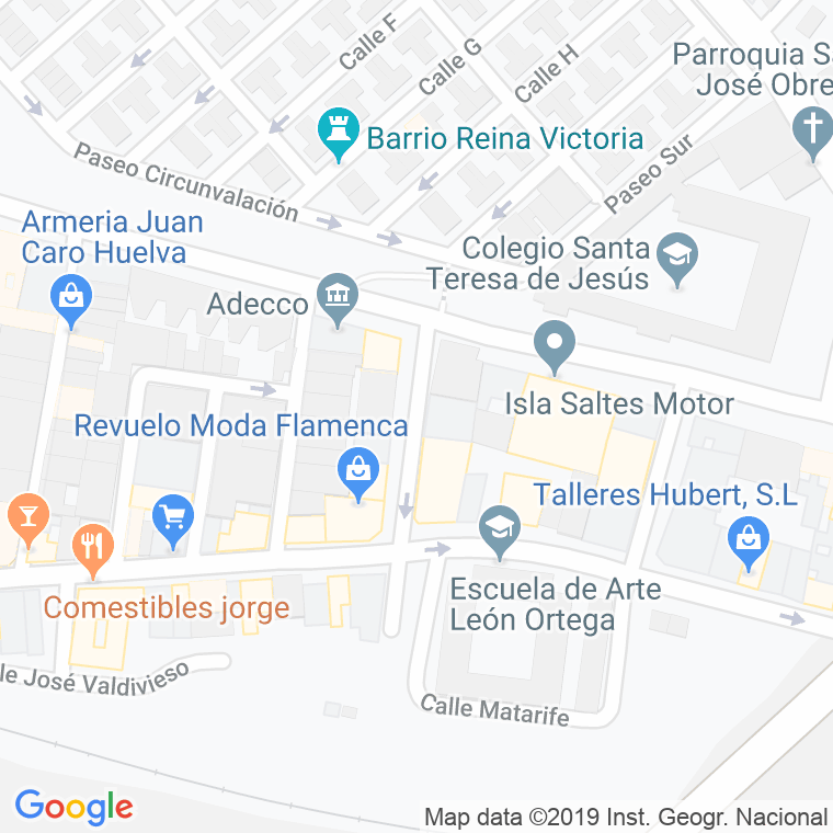 Código Postal calle Francisco Pizarro en Huelva