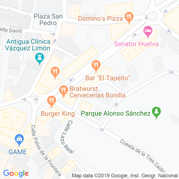 Código Postal calle Lazo Real en Huelva