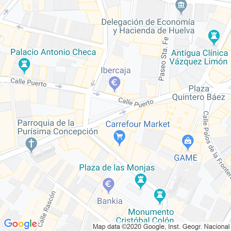 Código Postal calle Vera Cruz, De La, plaza en Huelva