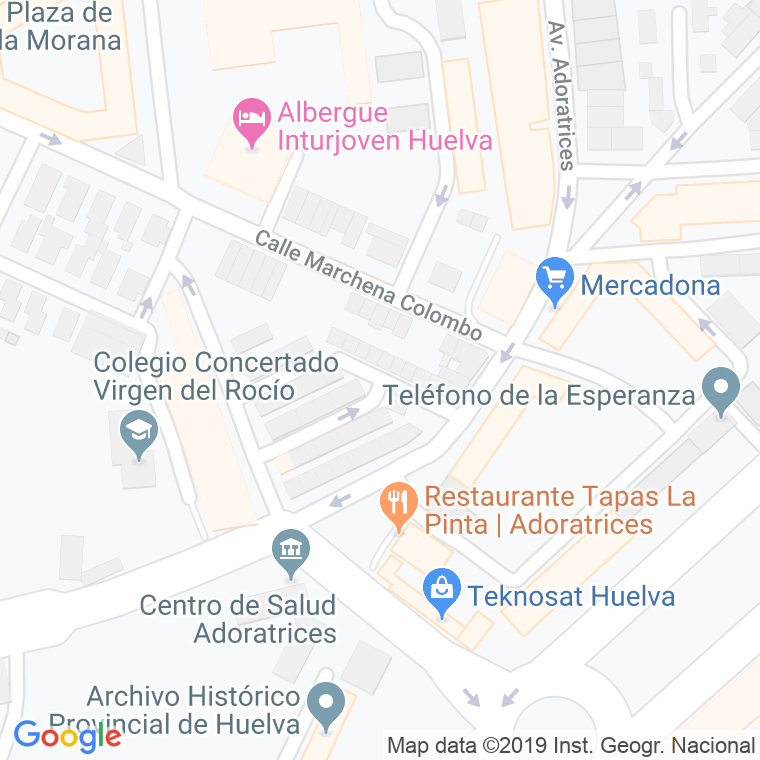 Código Postal calle Huerto De Don Moises en Huelva