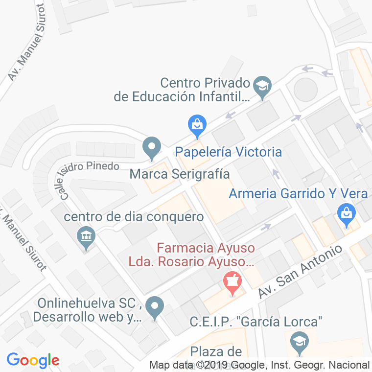 Código Postal calle Miguel De Unamuno en Huelva