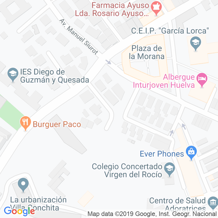 Código Postal calle Rafael Pavon en Huelva