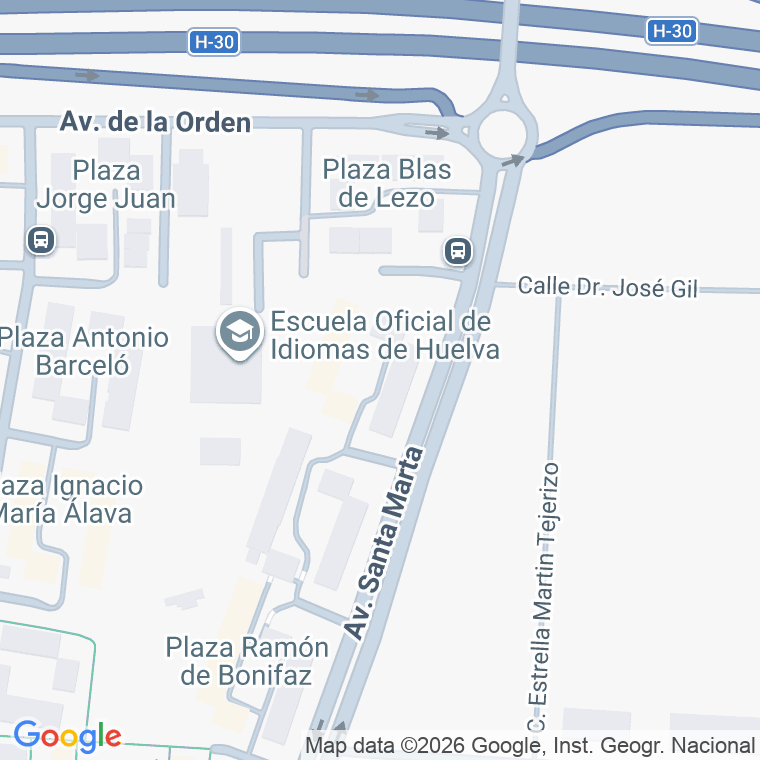 Código postal de Plaza Alvaro de Bazan en Huelva