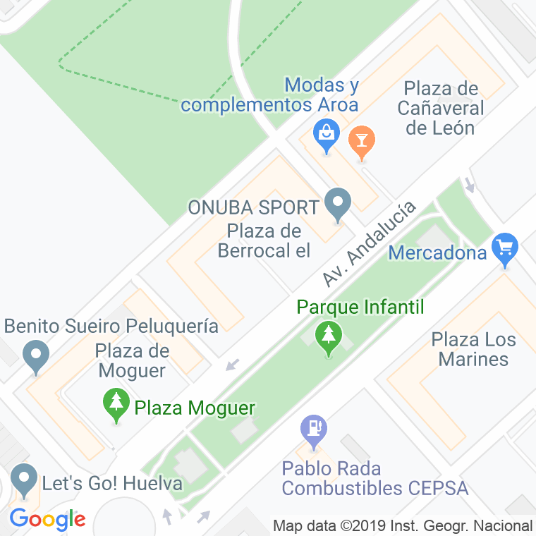 Código Postal calle Berrocal, plaza en Huelva