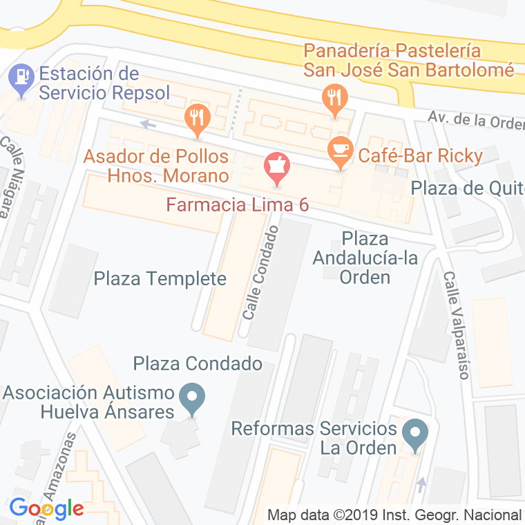 Código Postal calle Condado, plaza en Huelva