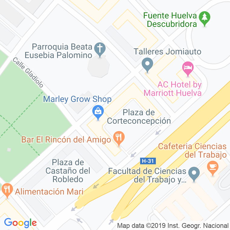 Código Postal calle Corteconcepcion, plaza en Huelva