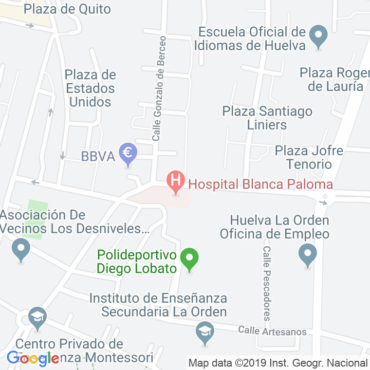 Código Postal calle Diego De Moron, avenida en Huelva