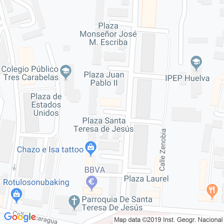 Código Postal calle Juan Pablo Ii en Huelva