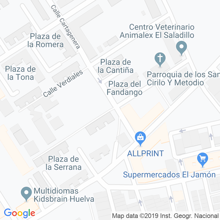 Código Postal calle Fandango, plaza en Huelva