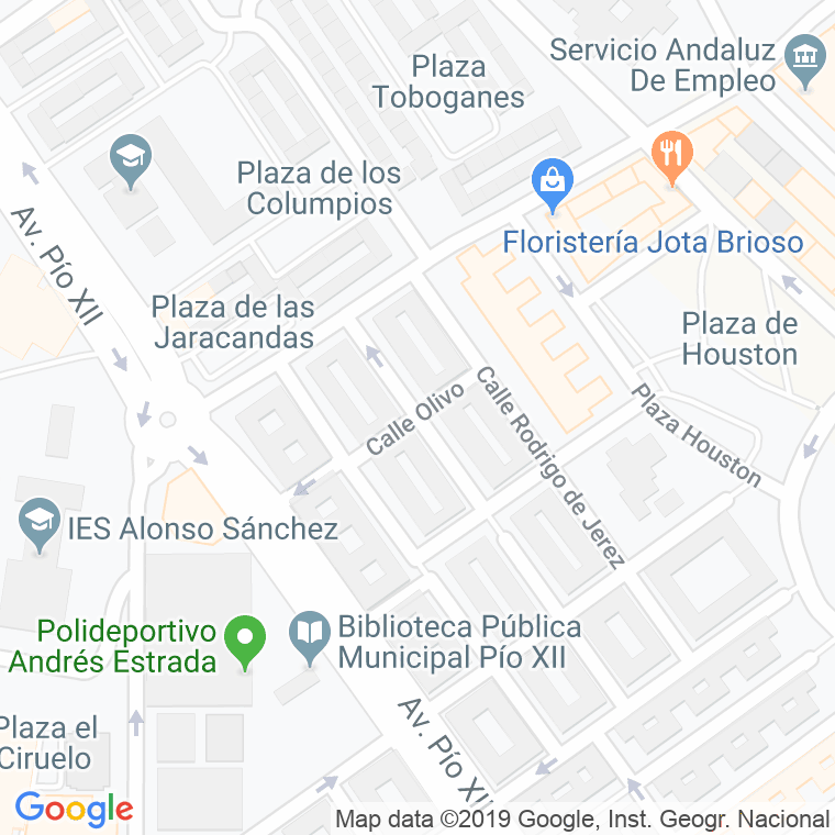 Código Postal calle Olivo en Huelva