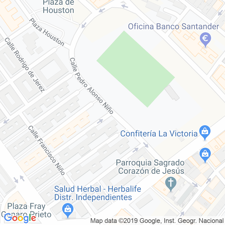 Código Postal calle Pedro Alonso Niño en Huelva