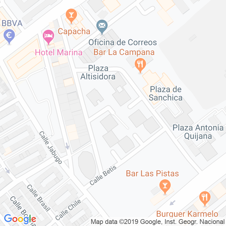 Código Postal calle Altisidora, plaza en Huelva