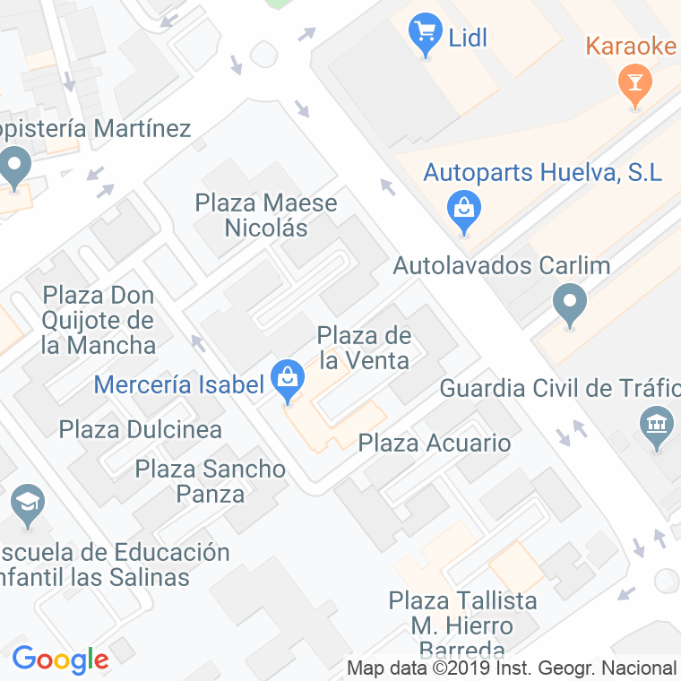 Código Postal calle Jardin De Zoraida en Huelva