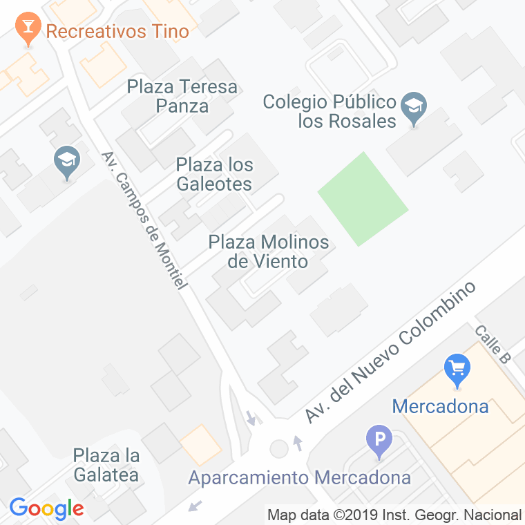 Código Postal calle Molinos De Viento, plaza en Huelva