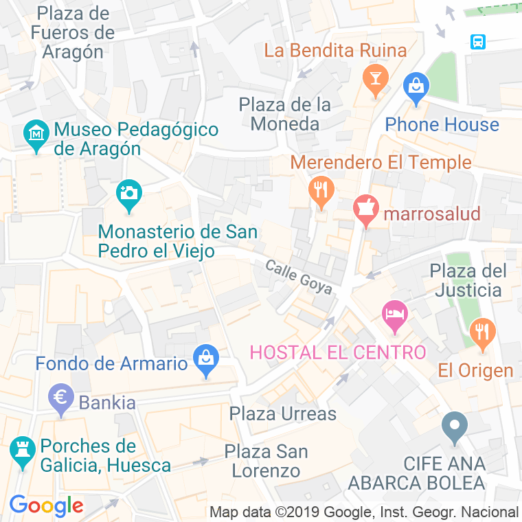 Código Postal calle Goya en Huesca