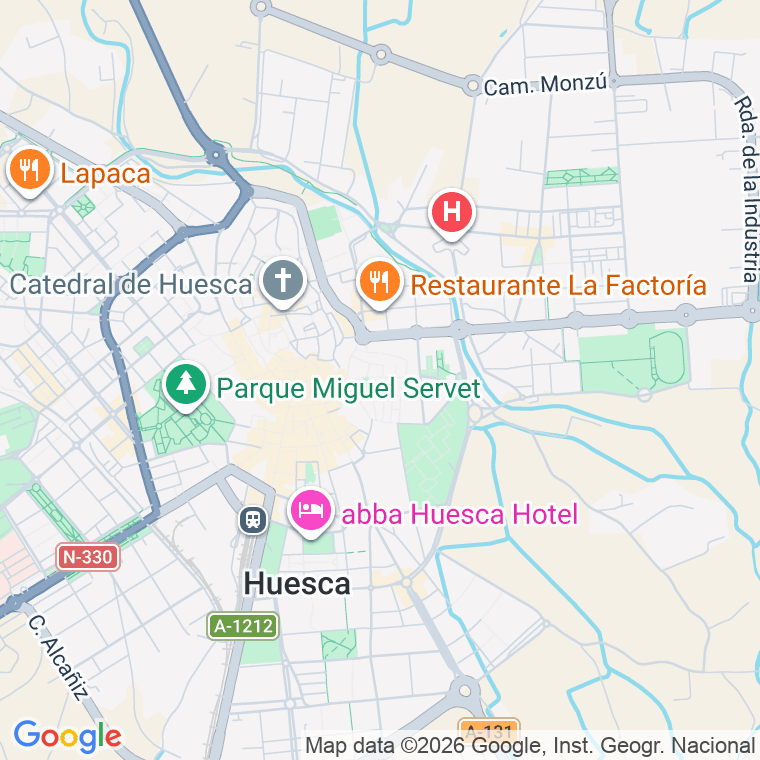 Código postal de Ramon y Cajal, Paseo (impares del 1 al 31)  (pares del 2 al 36) en Huesca