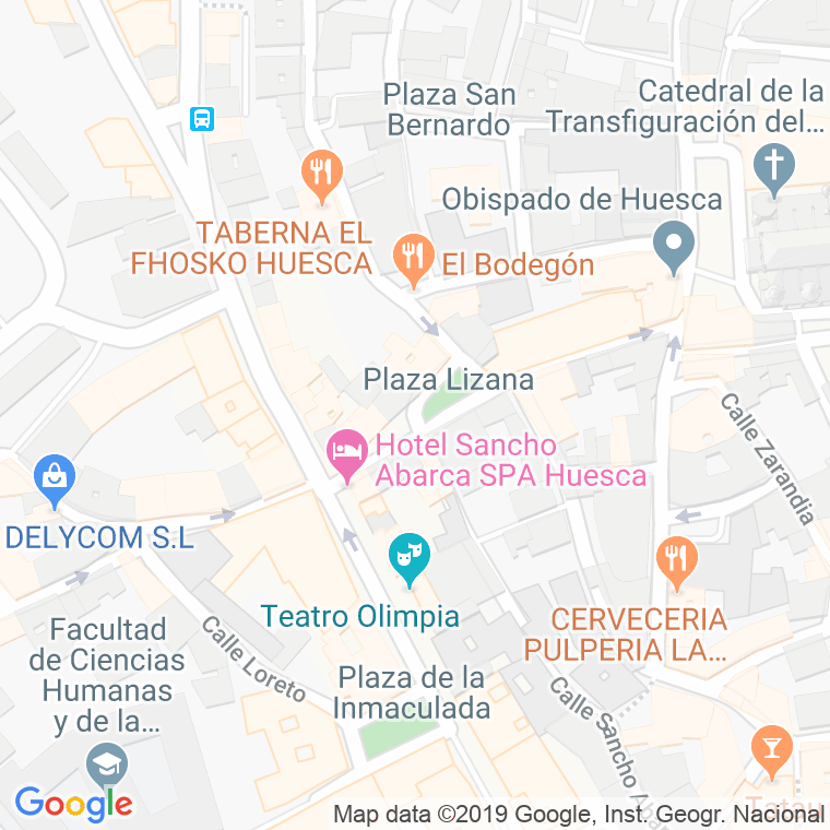 Código Postal calle Lizana, plaza en Huesca