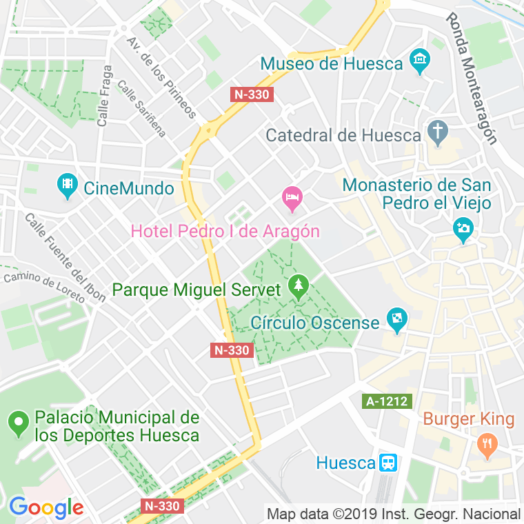 Código Postal calle Parque, avenida (Impares Del 5 Al Final)  (Pares Del 26 Al Final) en Huesca