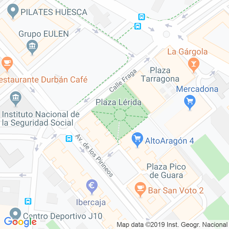 Código Postal calle Lerida, plaza en Huesca