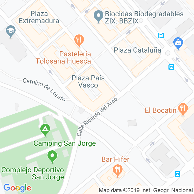 Código Postal calle Pais Vasco, plaza en Huesca