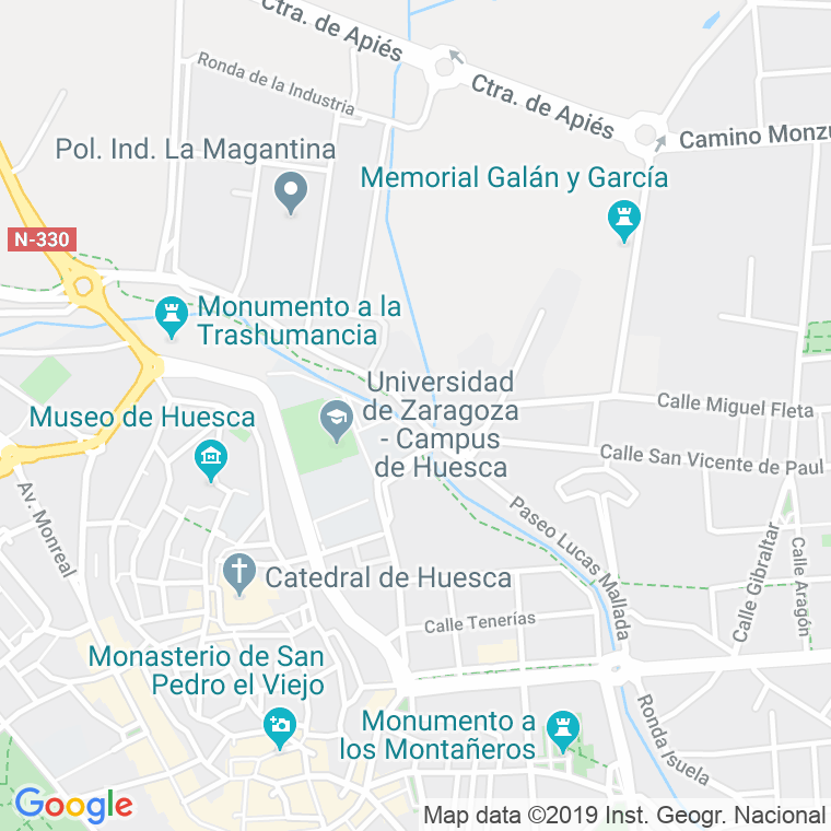 Código Postal calle Lucas Mallada, paseo en Huesca