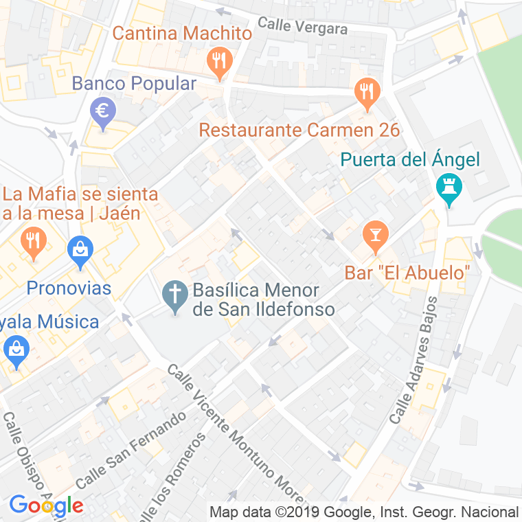 Código Postal calle Capitan Aranda Baja en Jaén