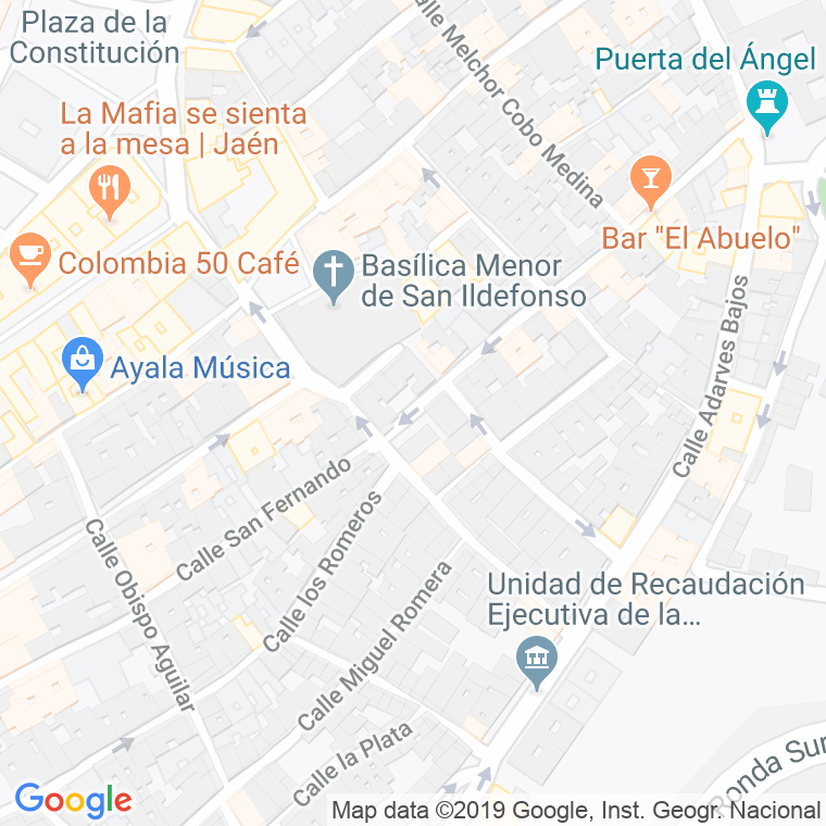Código Postal calle Pedro Diaz en Jaén