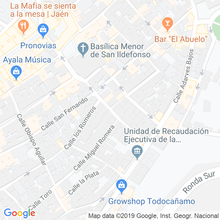 Código Postal calle Vicente Montuno en Jaén