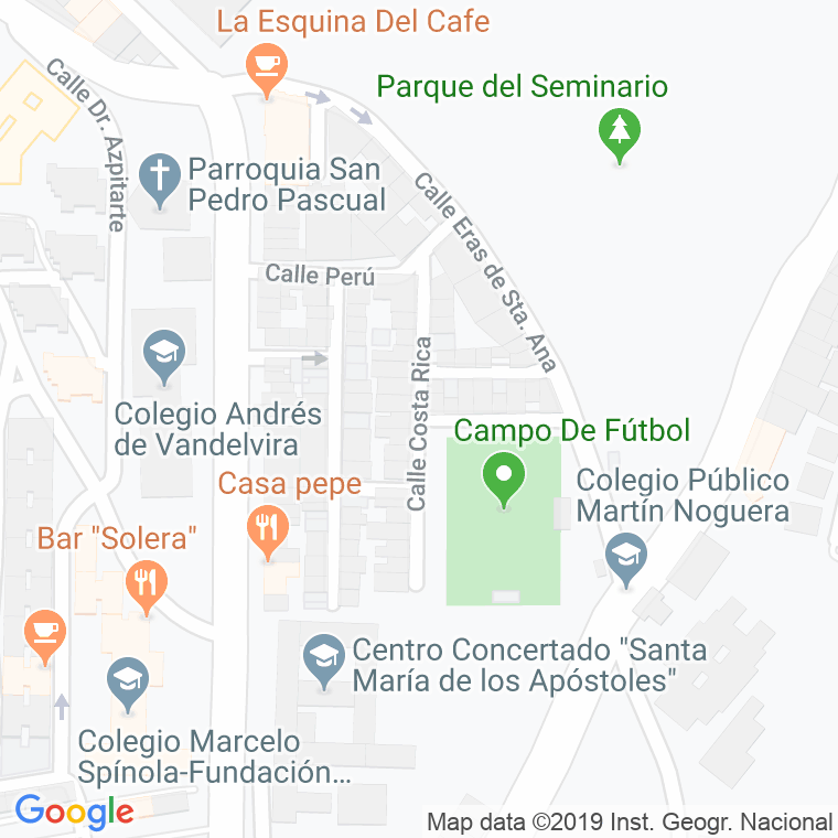 Código Postal calle Costa Rica en Jaén