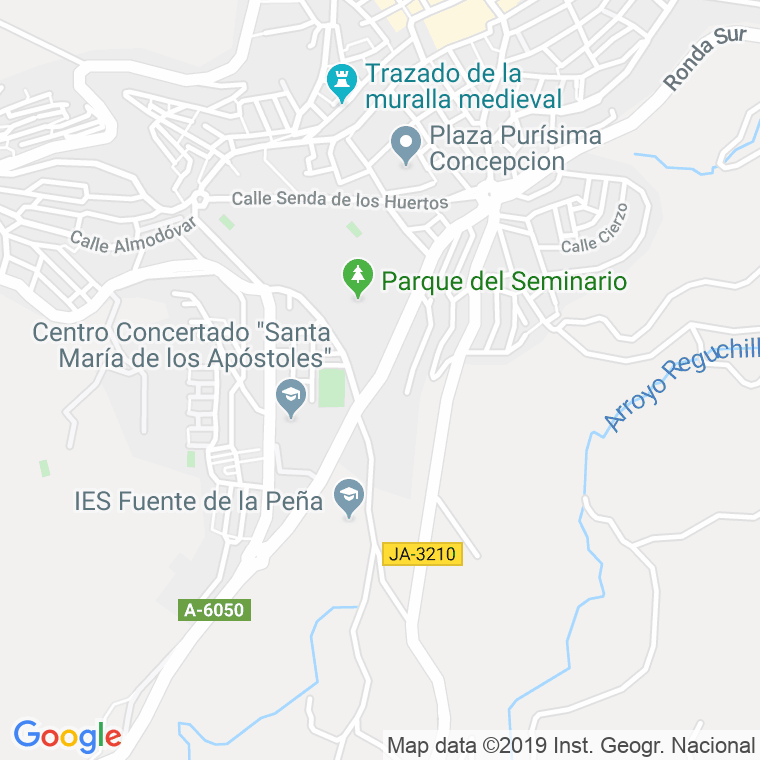 Código Postal calle Fuente De La Peña, carretera en Jaén