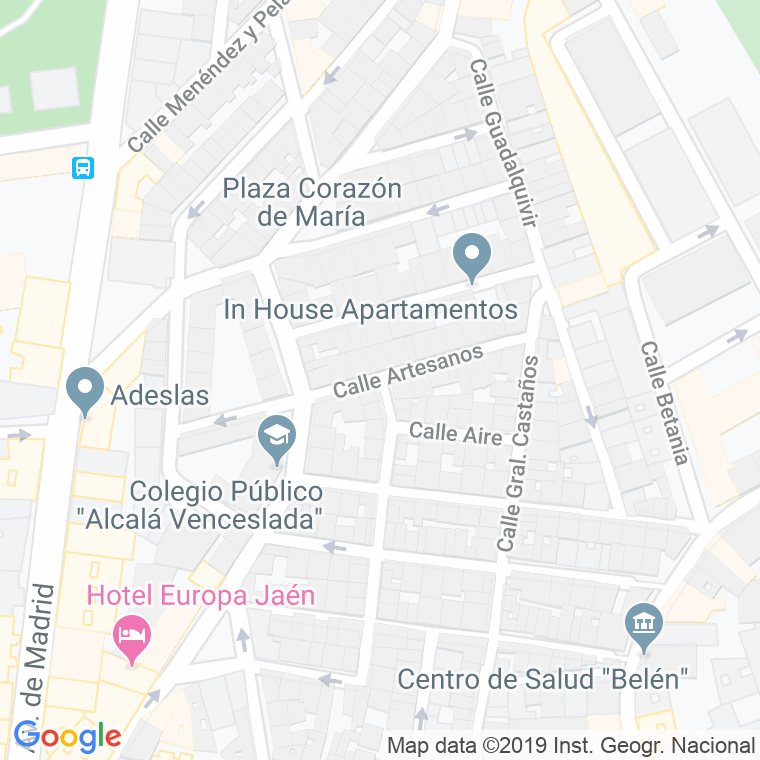 Código Postal calle Artesanos en Jaén
