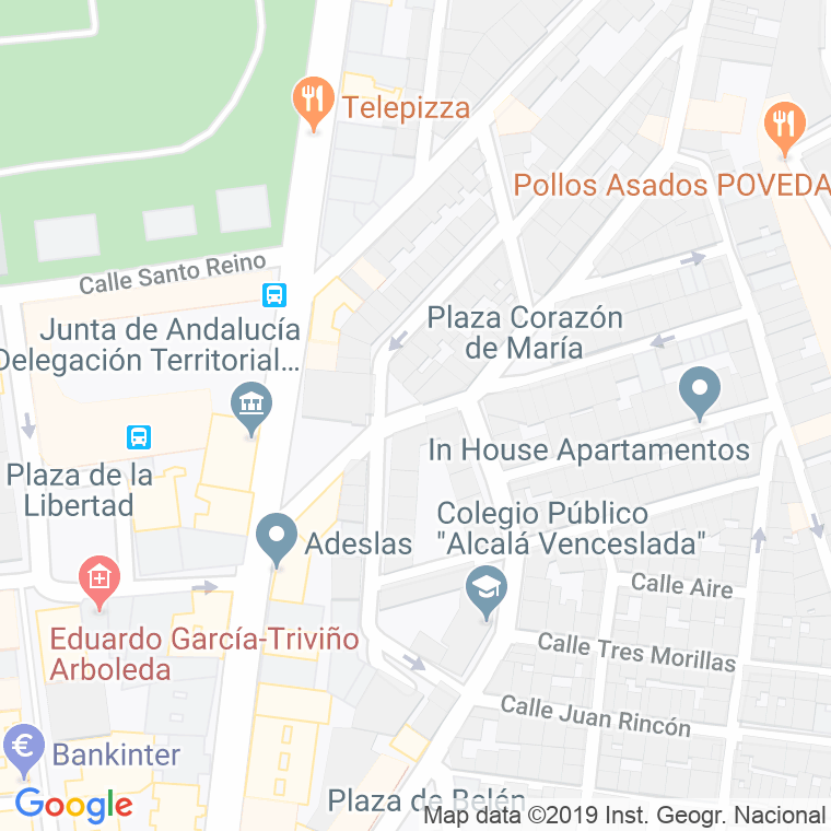 Código Postal calle Virgen De La Paz, plaza en Jaén