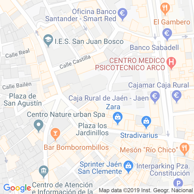 Código Postal calle Huerta De La Rosa en Jaén