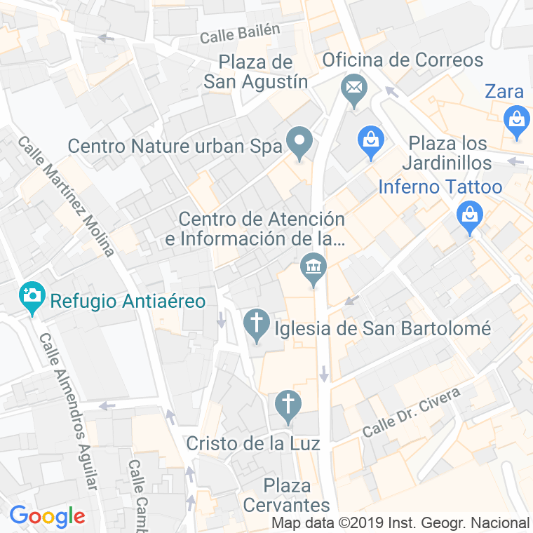 Código Postal calle Isabel Mendez en Jaén