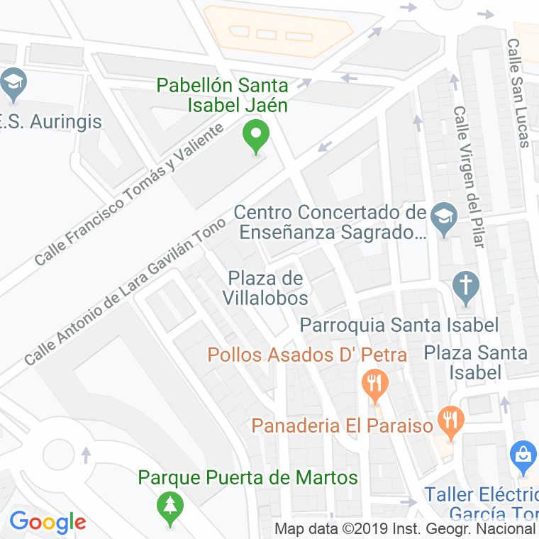 Código Postal calle Alfonso Villalobos, plaza en Jaén