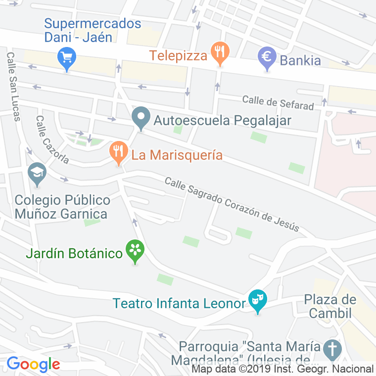 Código Postal calle Sagrado Corazon De Jesus en Jaén
