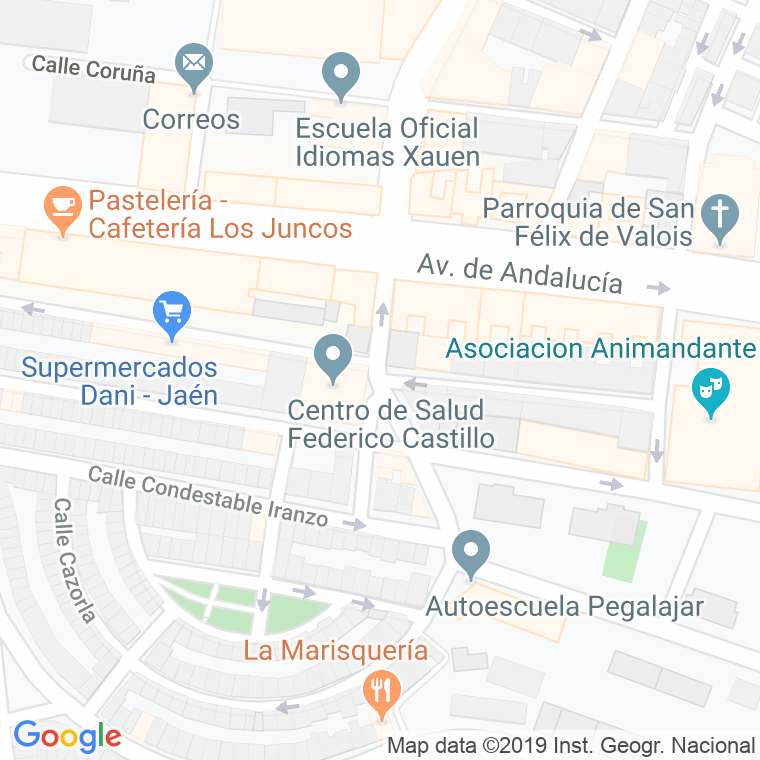 Código Postal calle Salvador Vicente De La Torre en Jaén