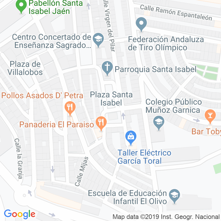 Código Postal calle Santa Isabel, plaza en Jaén