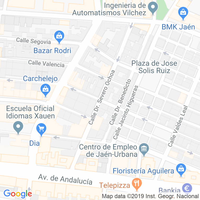 Código Postal calle Almeria en Jaén