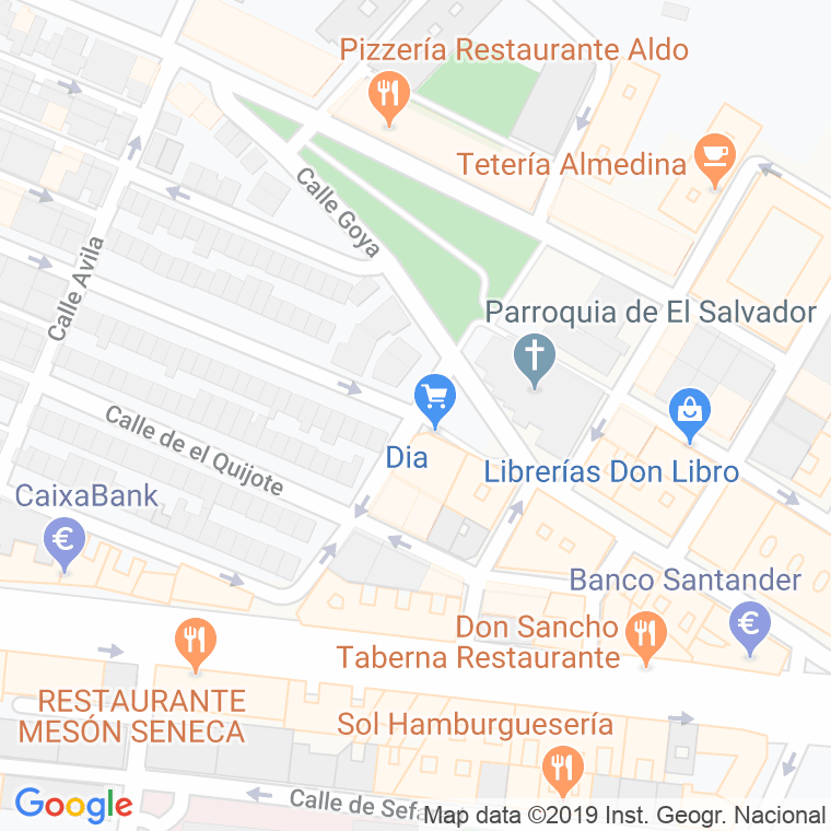 Código Postal calle Pintor Rodriguez De La Torre en Jaén