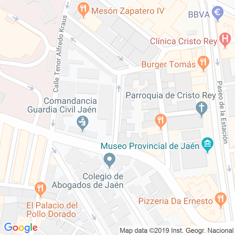Código Postal calle Sagrada Familia en Jaén
