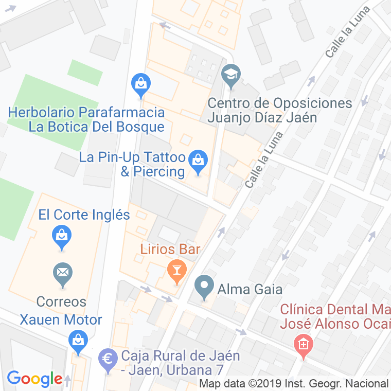 Código Postal calle Isaac Albeniz en Jaén