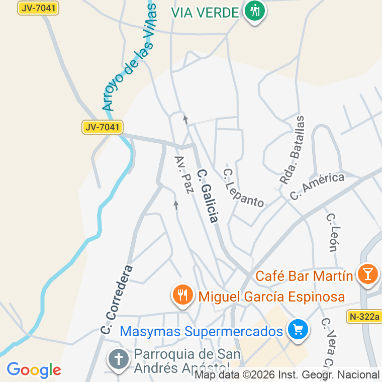 Código postal de Avda Paz en Villanueva del Arzobispo