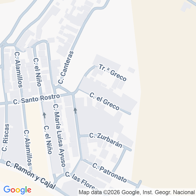 Código postal de Calle Greco (el) en Villanueva del Arzobispo
