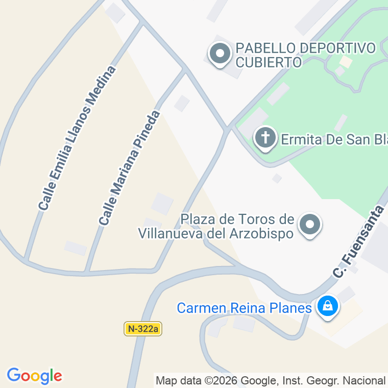 Código postal de Calle Maria Zambrano en Villanueva del Arzobispo