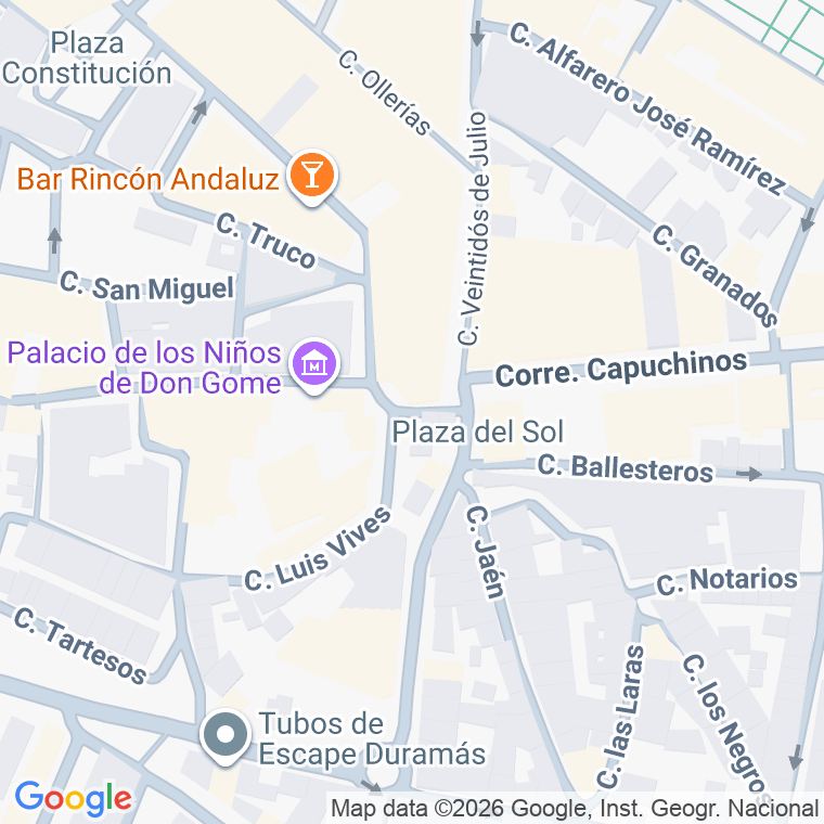 Código postal de Calle Altozano Virgen Maria en Andujar