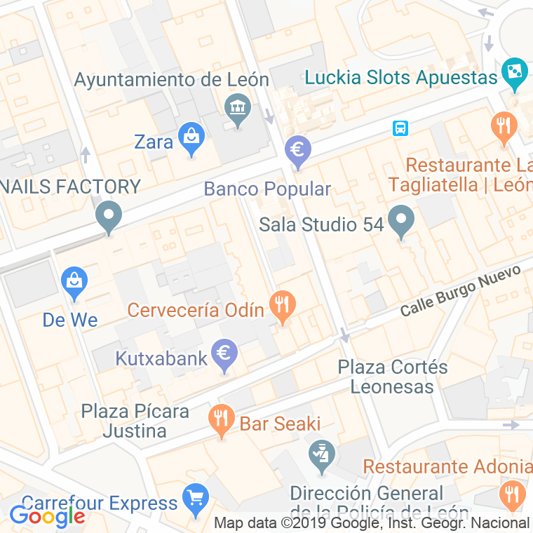 Código Postal calle Burgo Nuevo en León