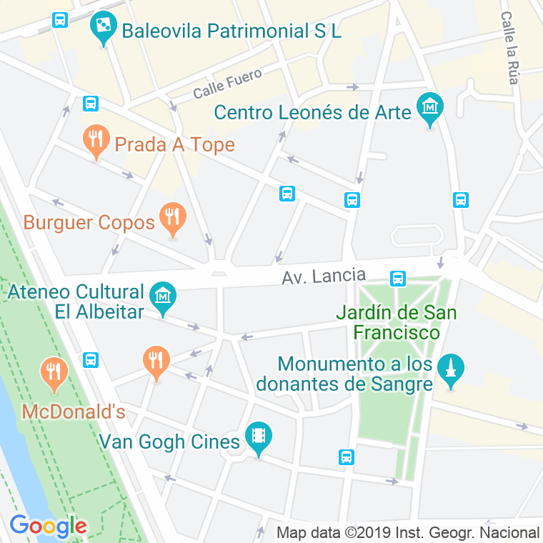 Código Postal calle Lancia   (Impares Del 1 Al Final)  (Pares Del 2 Al Final) en León